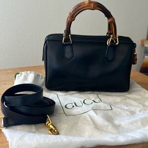 Authentic vintage Gucci bamboo barrel mini Diana bag